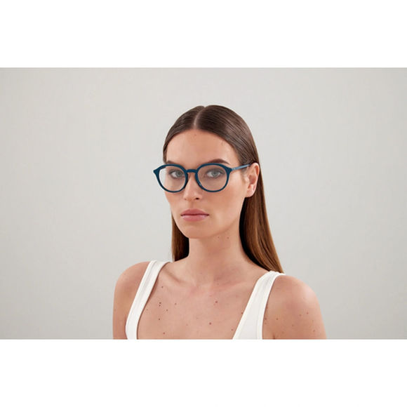 GUCCI Rectangular Eyeglasses GG1004o-005-51 Blue Frame Clear Lenses - Picture 4 of 6